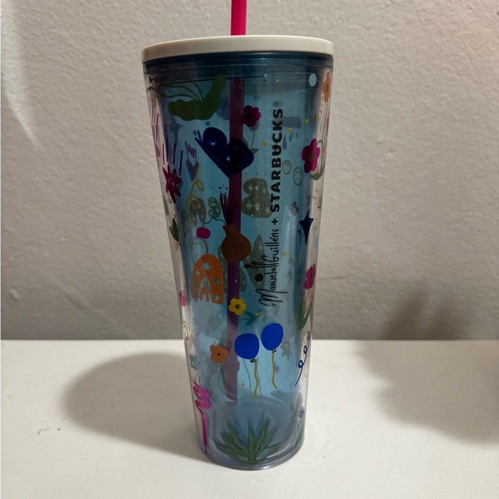 Starbucks Blue Tumbler with Straw